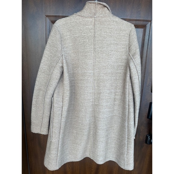 Women's Stradivarius Wool Blend Open-Front Notched Lapel Patch Pocket Overcoat M - Picture 3 of 8